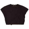 Zara Damen Crop Wrap Bluse Top UK 14 Large Schwarz Acryl