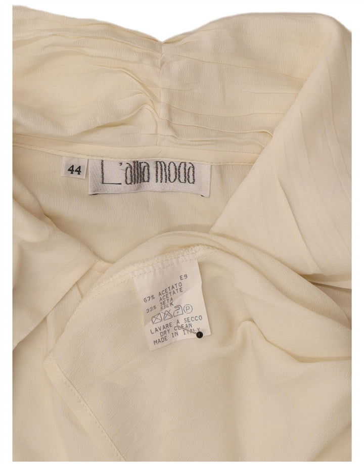 L'altra Moda Damen-Oversize-Hemdbluse IT 44 Mittelweißes Acetat