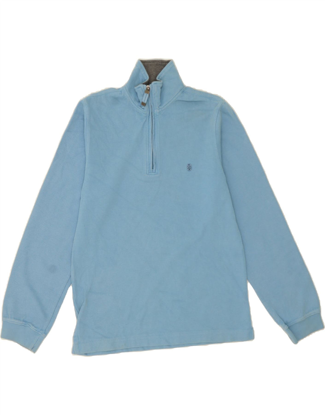 IZOD Mens Zip Neck Sweatshirt Jumper Medium Blue Cotton Vintage Izod and Second-Hand Izod from Messina Hembry 