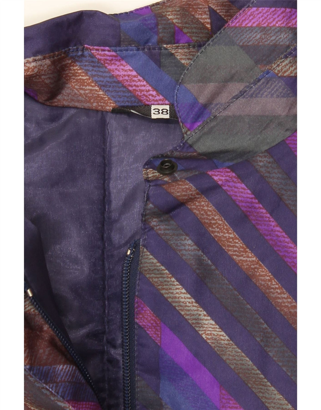 VINTAGE Womens Bomber Jacket EU 38 Medium Purple Striped Vintage Vintage and Second-Hand Vintage from Messina Hembry 