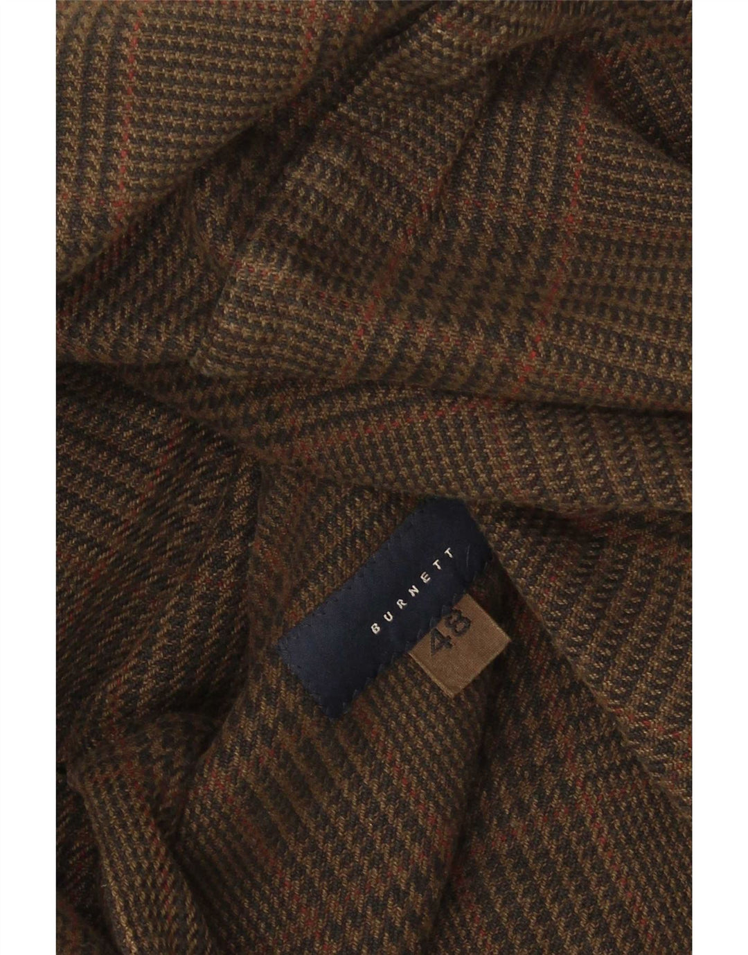 Vintage Herren 3-Knopf-Blazerjacke IT 48 Mittelbraun kariert