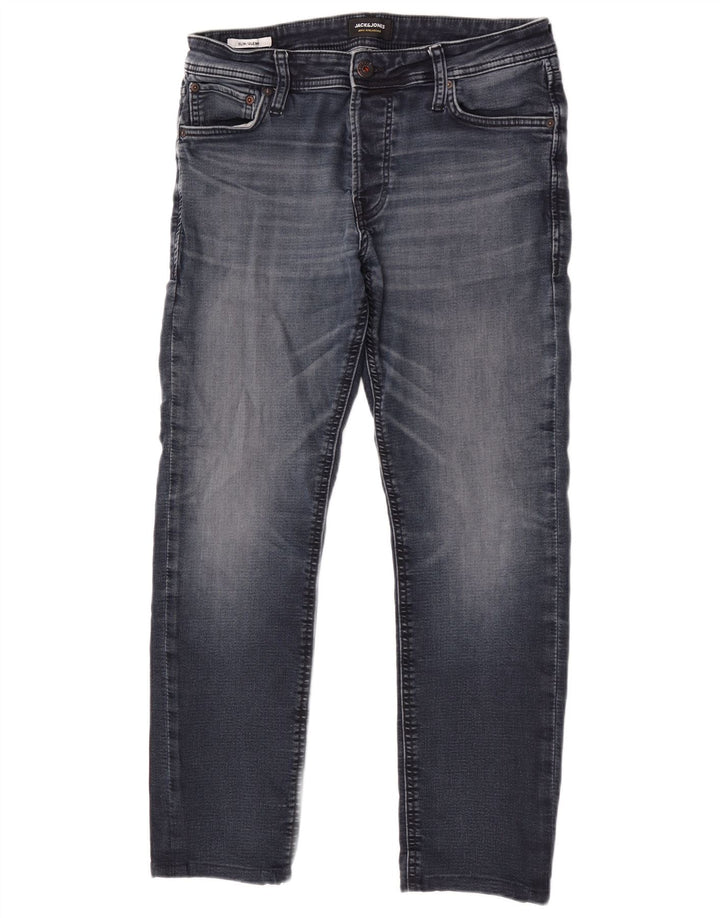 Jack & Jones Herren GLENN Slim Jeans W33 L30 Blaue Baumwolle