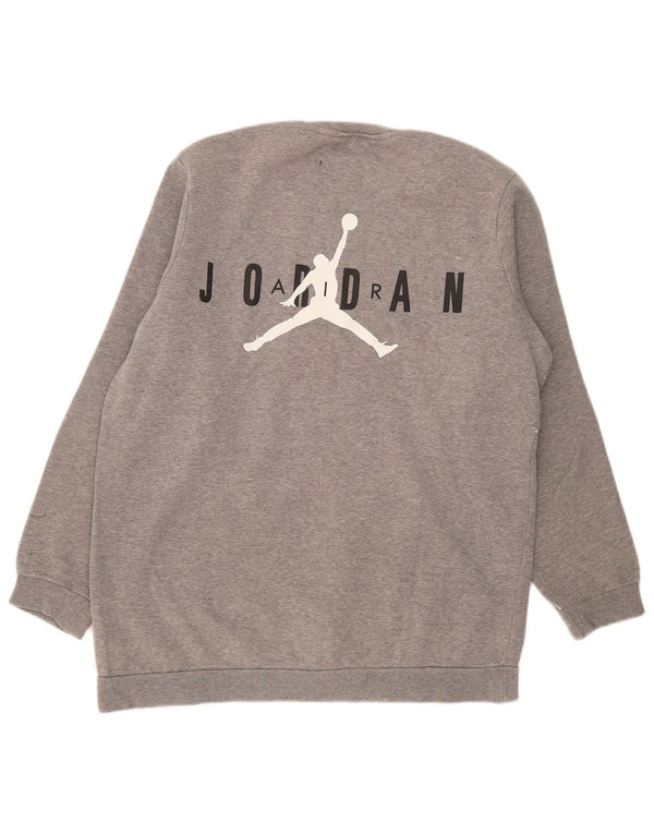 Jordan Herren-Sweatshirt mit Grafik, groß, graue Farbblock-Baumwolle