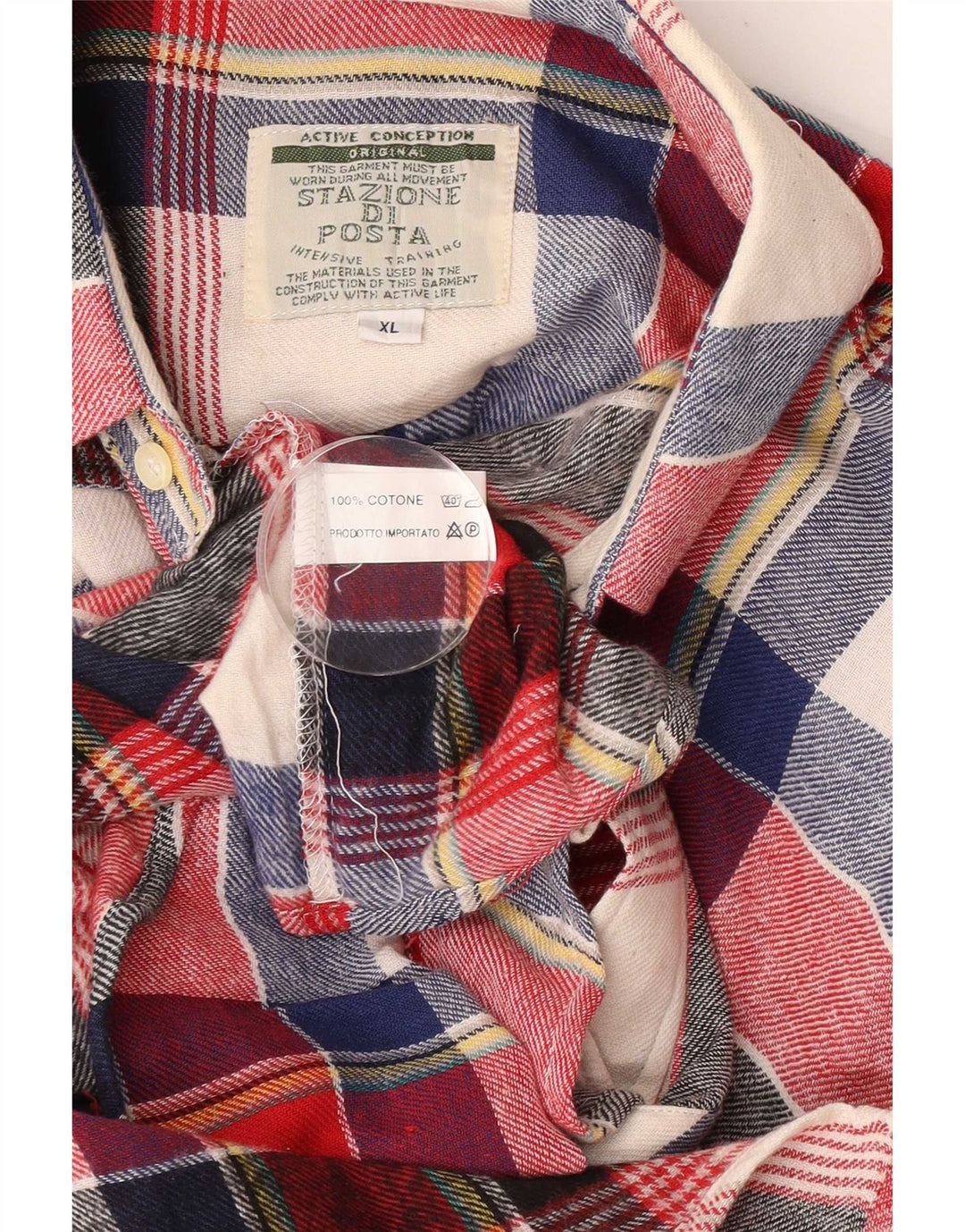Vintage Herren Flanellhemd XL Mehrfarbig kariert Baumwolle