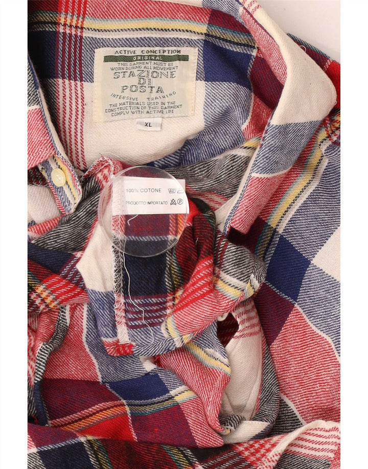 Vintage Herren Flanellhemd XL Mehrfarbig kariert Baumwolle