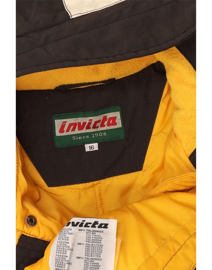 Invicta Jungen-Windbreaker-Jacke mit Grafik, 15–16 Jahre, schwarzes Polyamid
