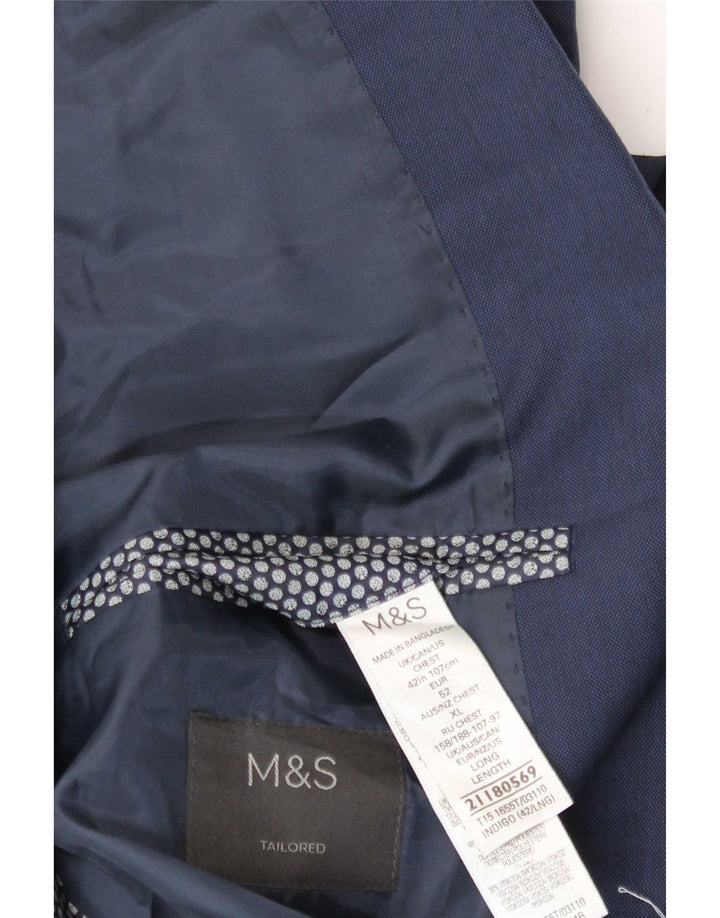 Marks & Spencer Maßgeschneiderte Herren-Blazerjacke mit 2 Knöpfen, Gr. 42, Marineblau