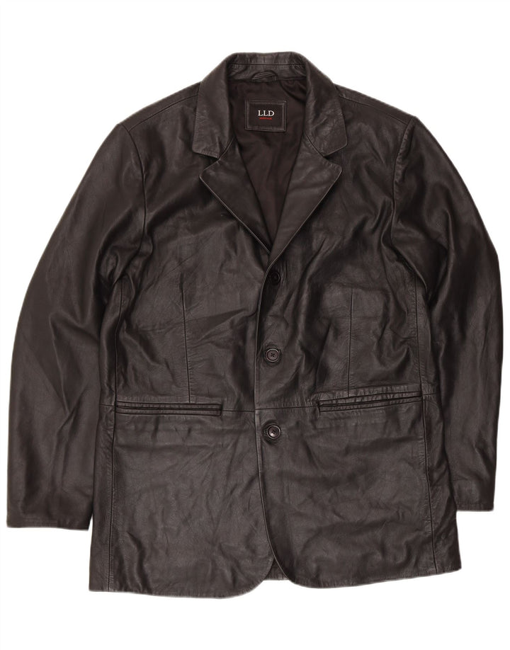 LLD Herren Lederjacke UK 38 Mittelschwarzes Leder