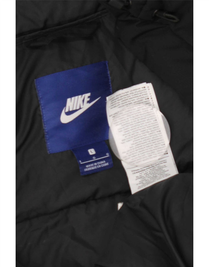 Nike Herren-Jacke mit Kapuze, gepolstert, UK 40, Größe L, Schwarz, Polyester