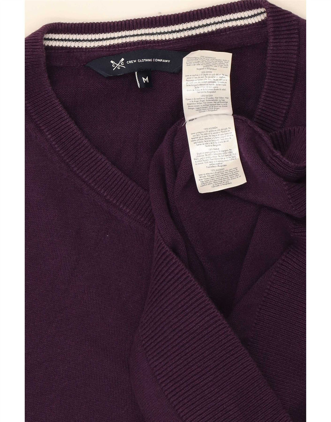 Crew Clothing Herren-Pullover mit V-Ausschnitt, mittelviolette Baumwolle