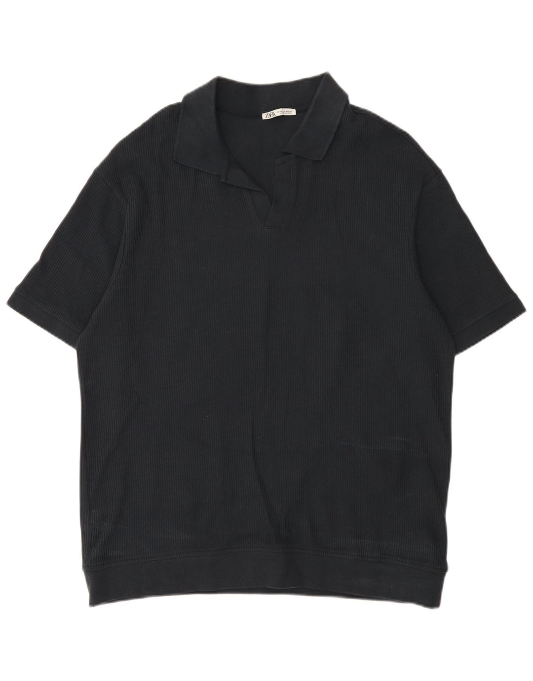 Zara Herren Poloshirt XL Schwarz Baumwolle