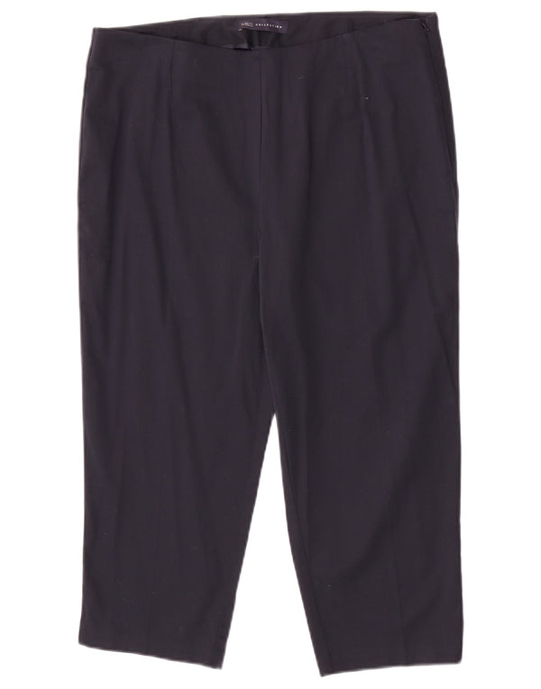 Marks & Spencer Damen Caprihose UK 14 Large W32 L20 Marineblaue Baumwolle