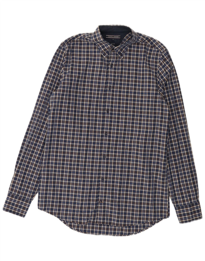 Tommy Hilfiger Herren Slim Fit Hemd Mittelblau kariert