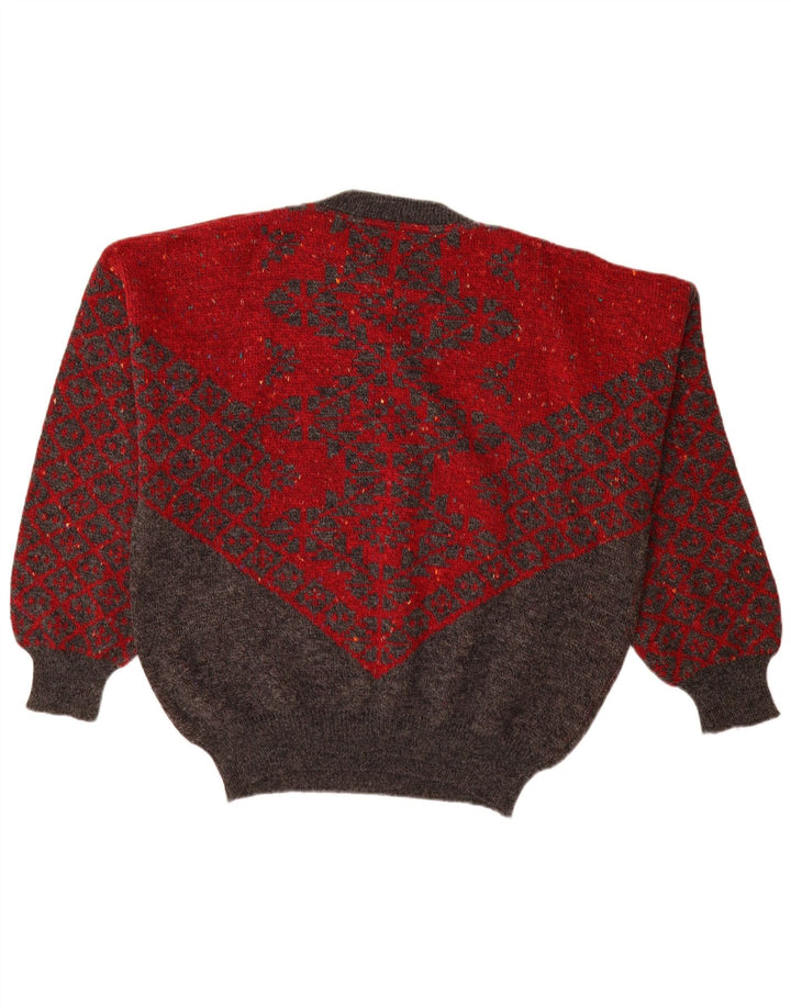 Cacharel Herren Paris Rundhalspullover Pullover IT 54 XL Rote geometrische Wolle