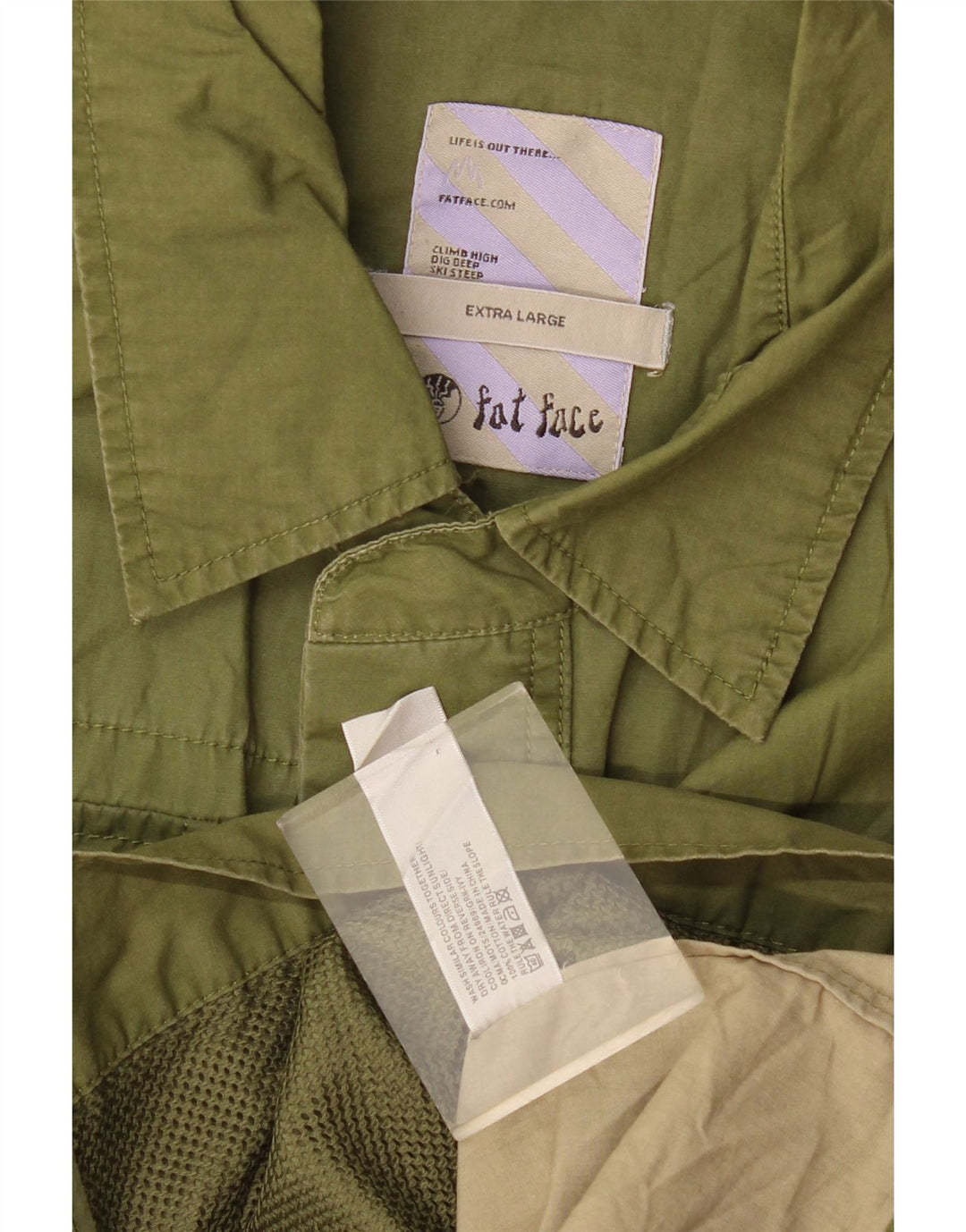 Fat Face Herren-Utility-Jacke UK 42 XL, grüne Baumwolle