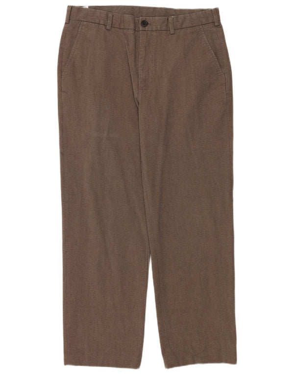 Brooks Brothers Herren 346 gerade Chinohose W34 L29 braune Baumwolle