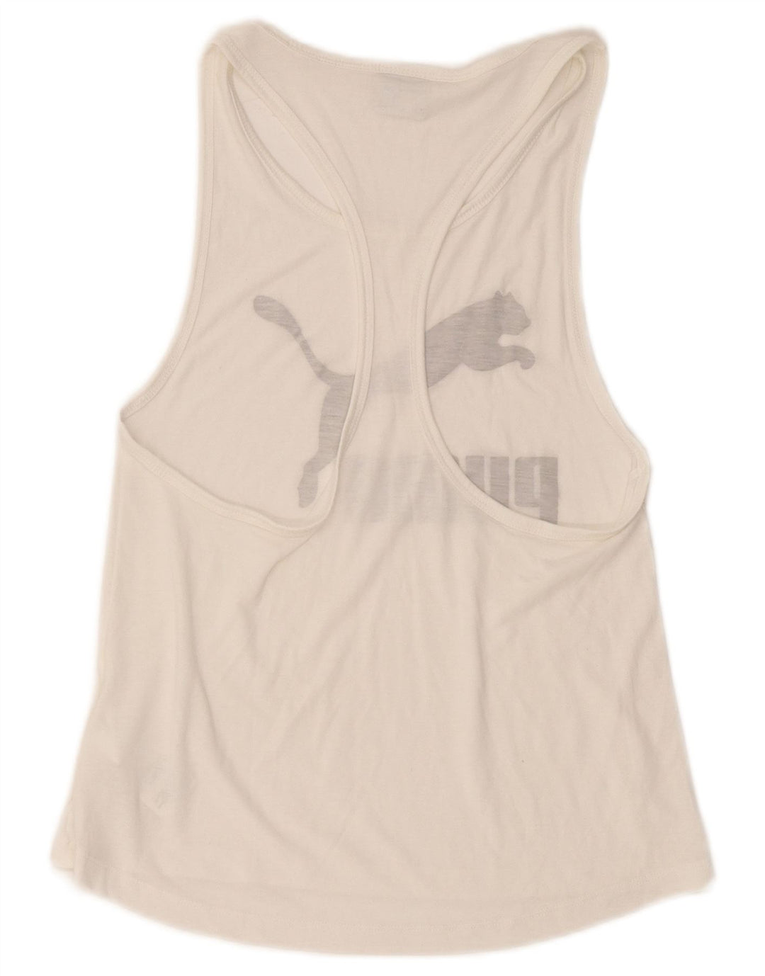 Puma Womens Graphic Vest Top UK 10 Small Weiß Polyester
