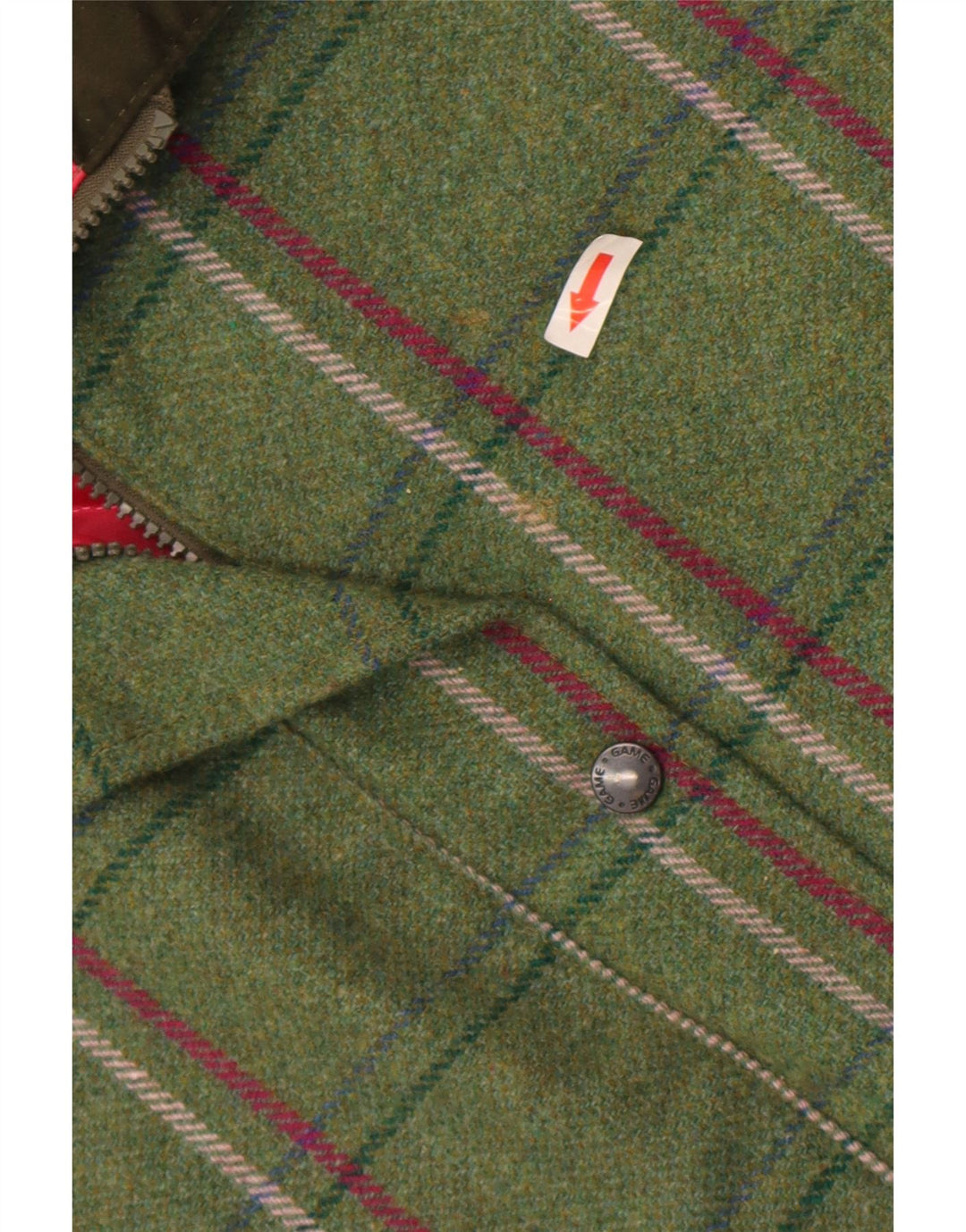 Game Technical Apparel Damen Weste UK 14 Large Green Check Wool