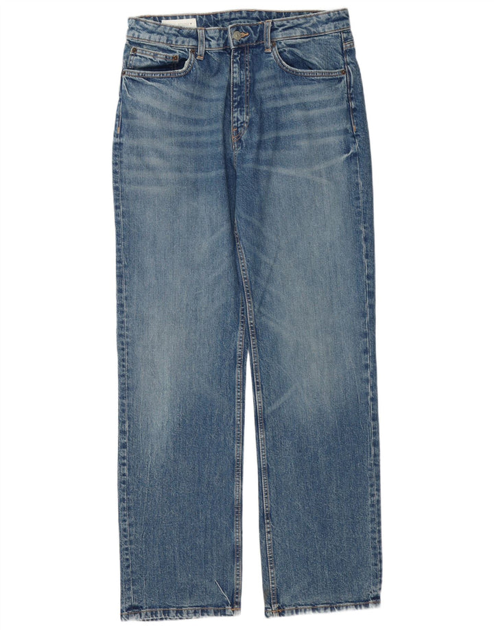 ZARA Damen Straight Jeans EU 42 Large W32 L32 Blaue Baumwolle