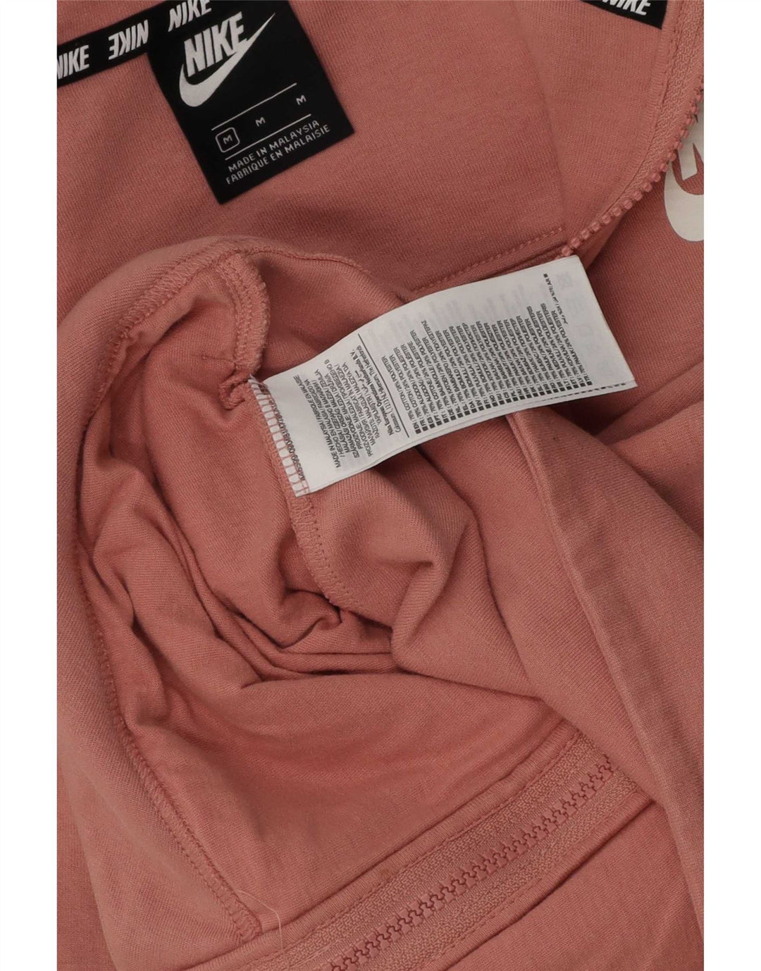 Nike Damen Zip Hoodie Pullover UK 14 Mittelrosa Baumwolle