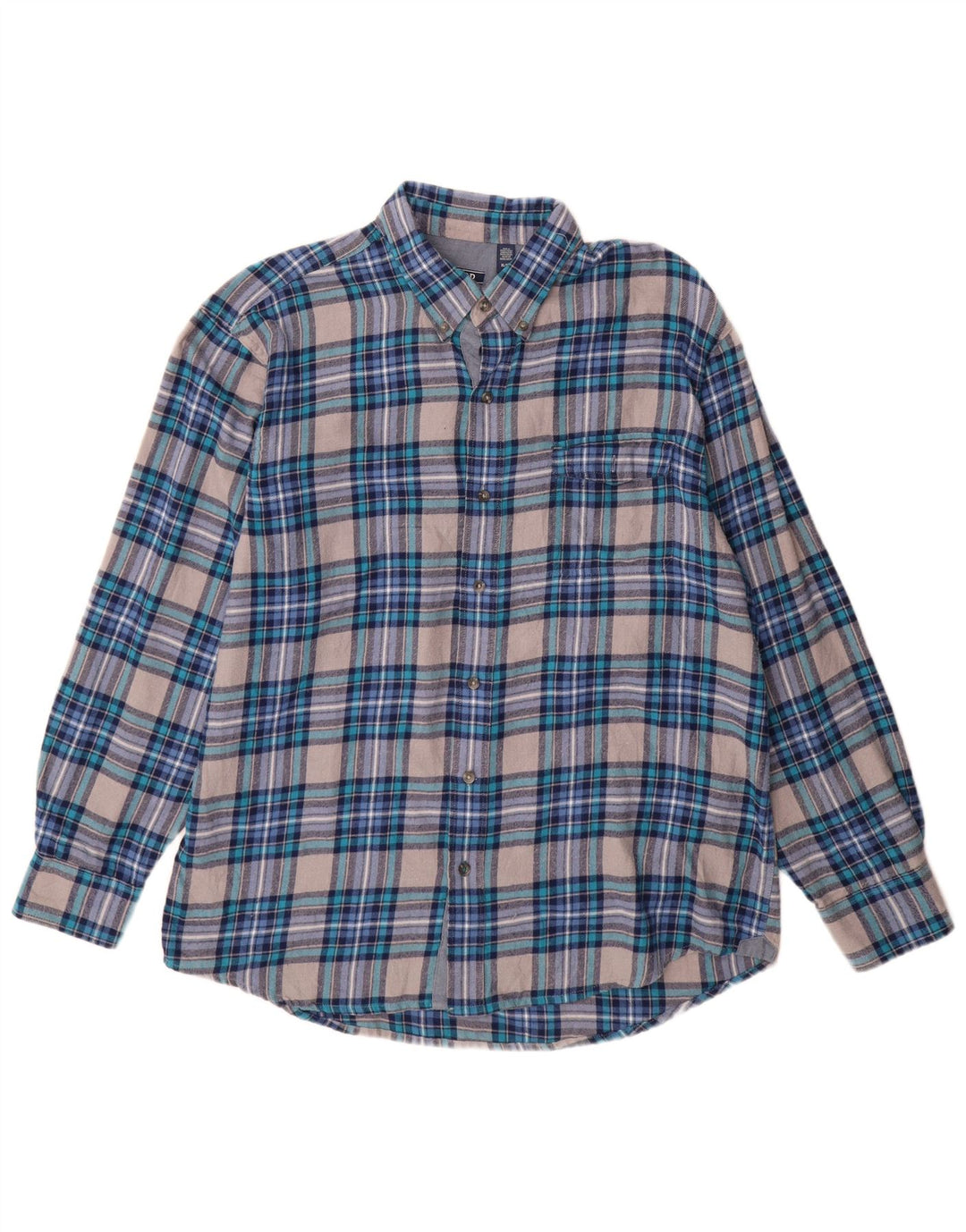 Izod Herren-Flanellhemd XL, blau kariert, Baumwolle