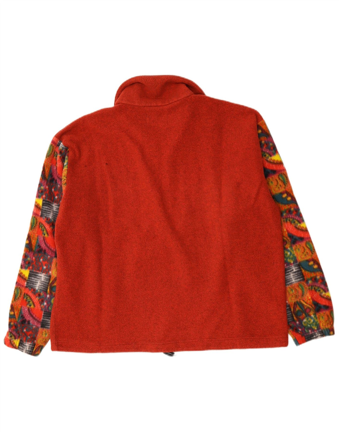 Dubin Herren-Fleecepullover mit Reißverschluss am Hals, groß, rot, geometrisch