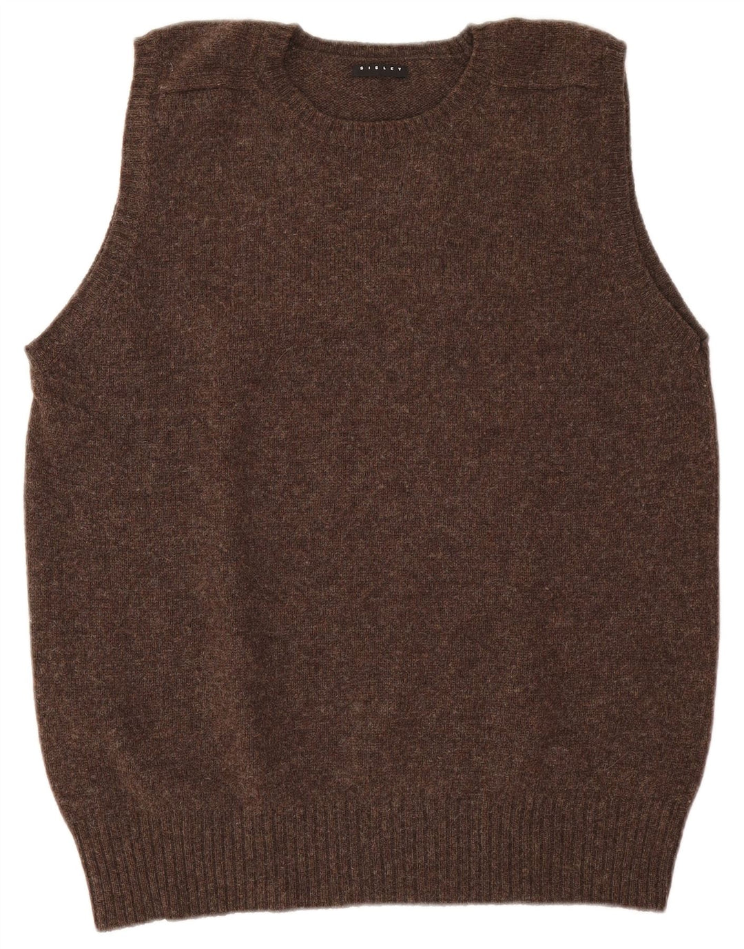 Sisley Herren Weste Tank Top XL Braune Schurwolle