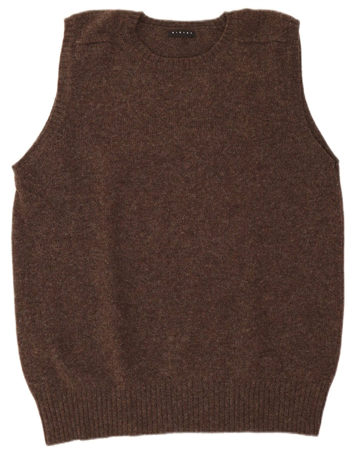 Sisley Herren Weste Tank Top XL Braune Schurwolle