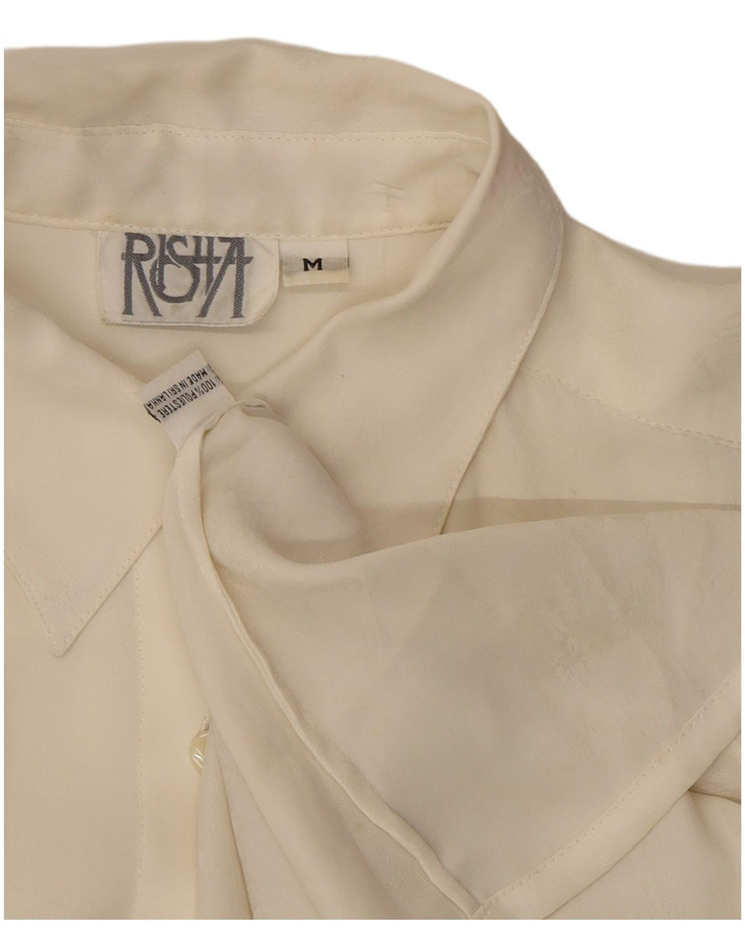 Vintage Damen-Hemd UK 14 Mittelweißes Polyester