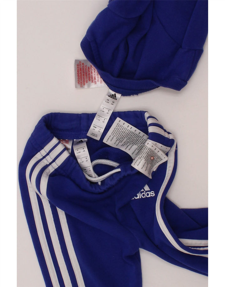 ADIDAS Baby-Jungen-Trainingsanzug mit Grafik, 3–6 Monate, blaue Baumwolle