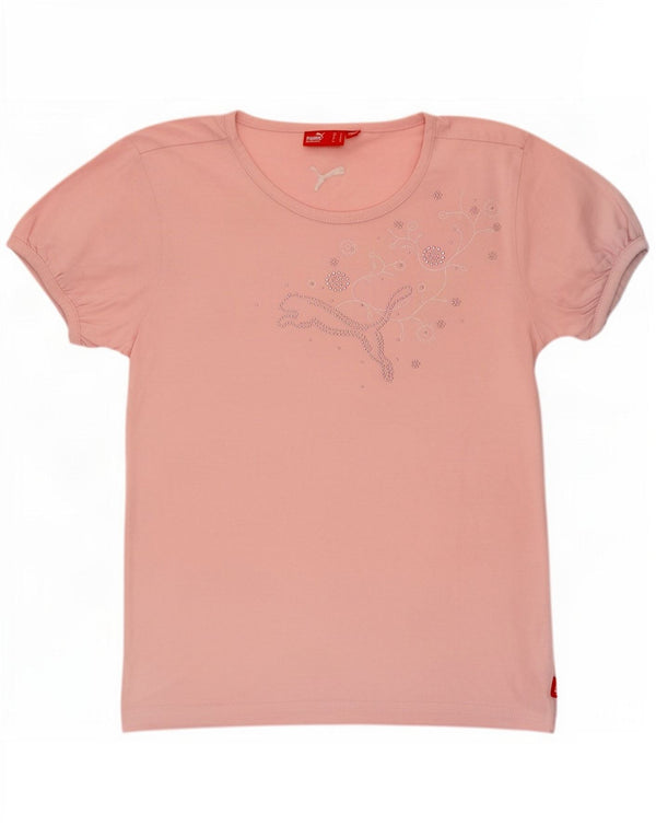 Puma Damen Grafik T-Shirt Top UK 10 Small Pink