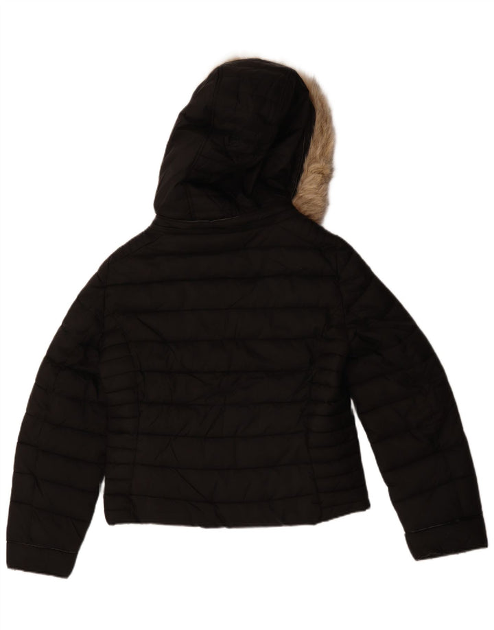 Zara Damen-Kapuzenjacke, wattiert, UK 14, Mittelschwarz, Polyester