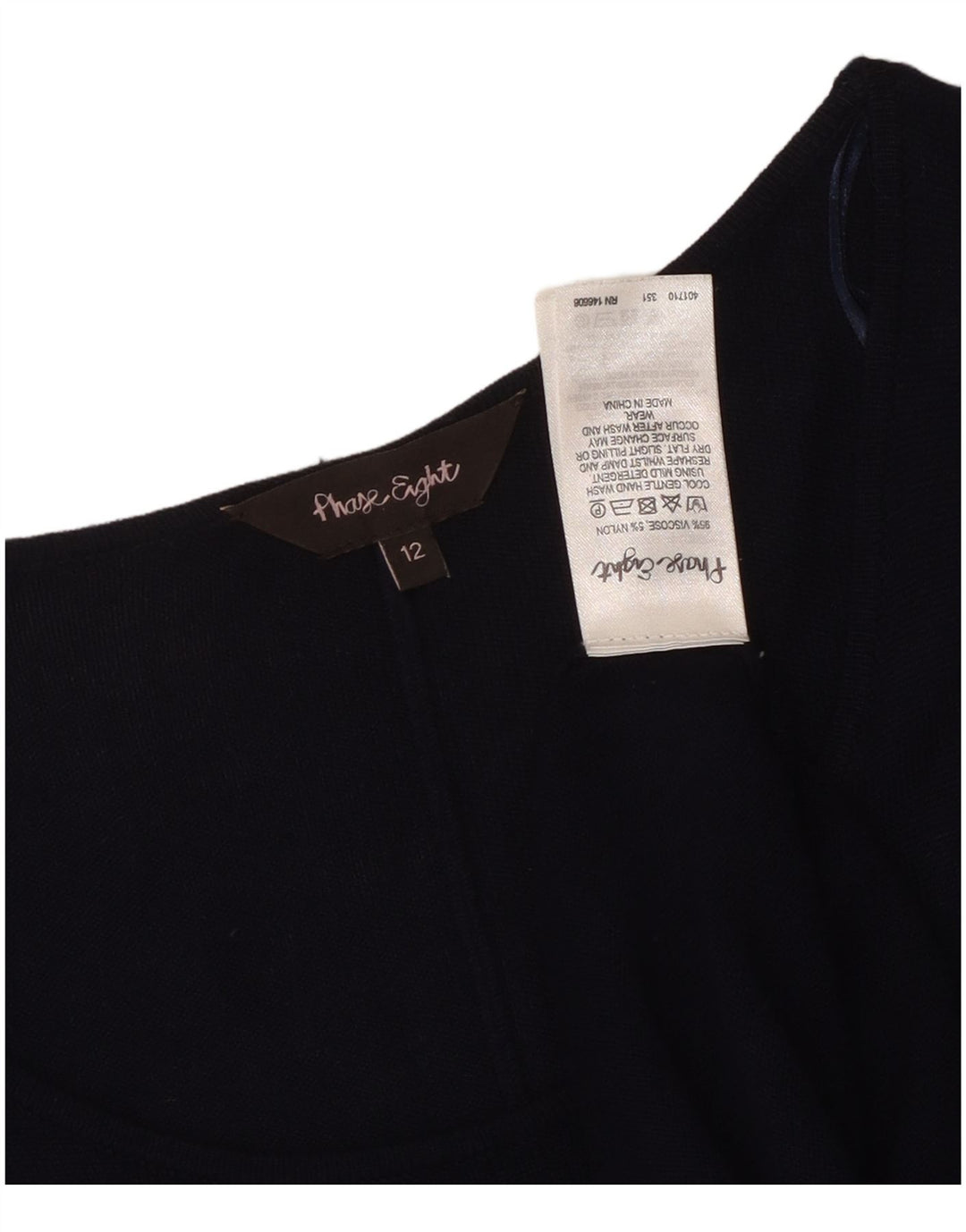 PHASE EIGHT Langarm-Blusenoberteil für Damen UK 12 Mittelmarineblaue Viskose