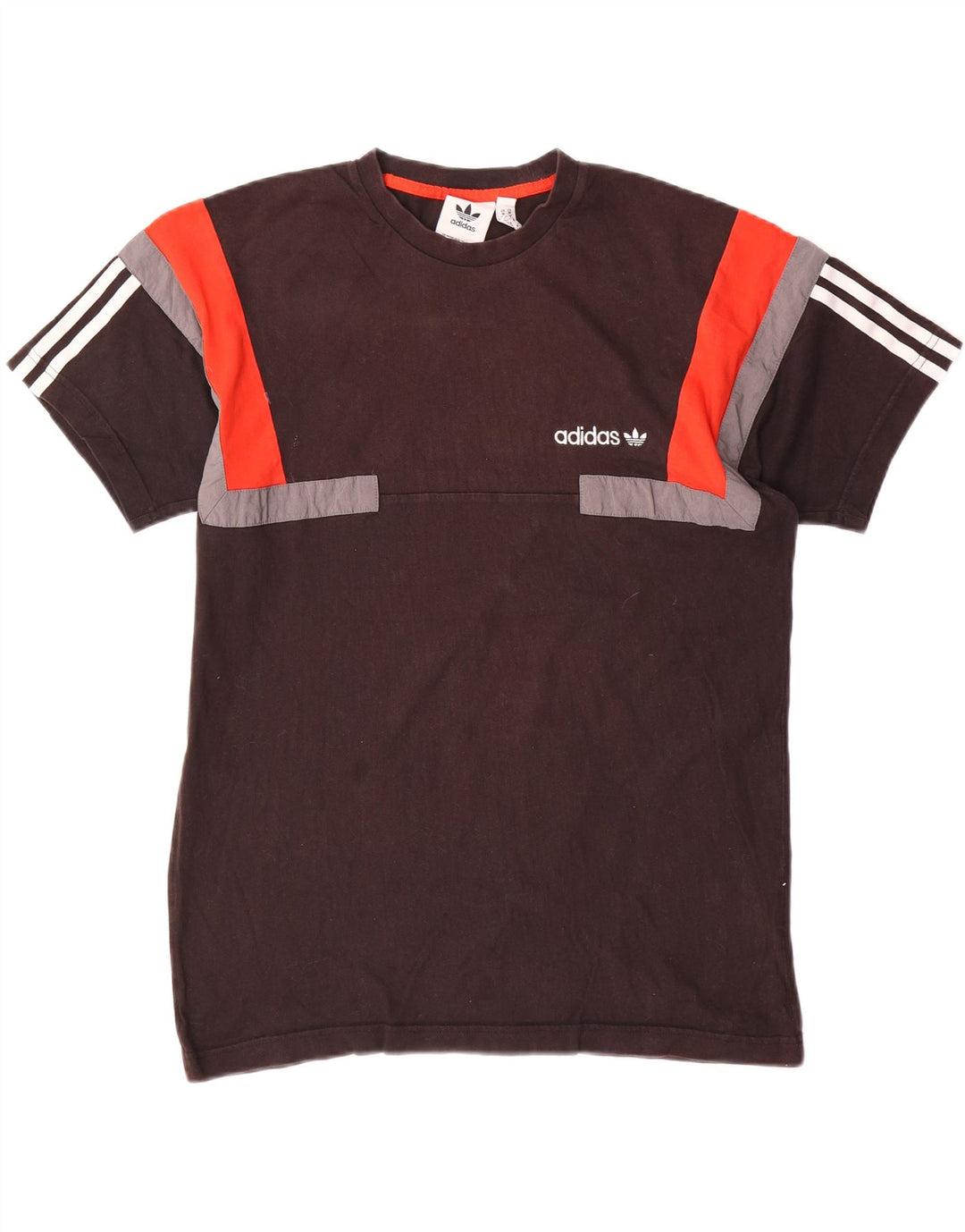 Adidas Herren T-Shirt Top Medium Schwarz Colourblock Baumwolle