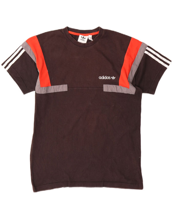 Adidas Herren T-Shirt Top Medium Schwarz Colourblock Baumwolle