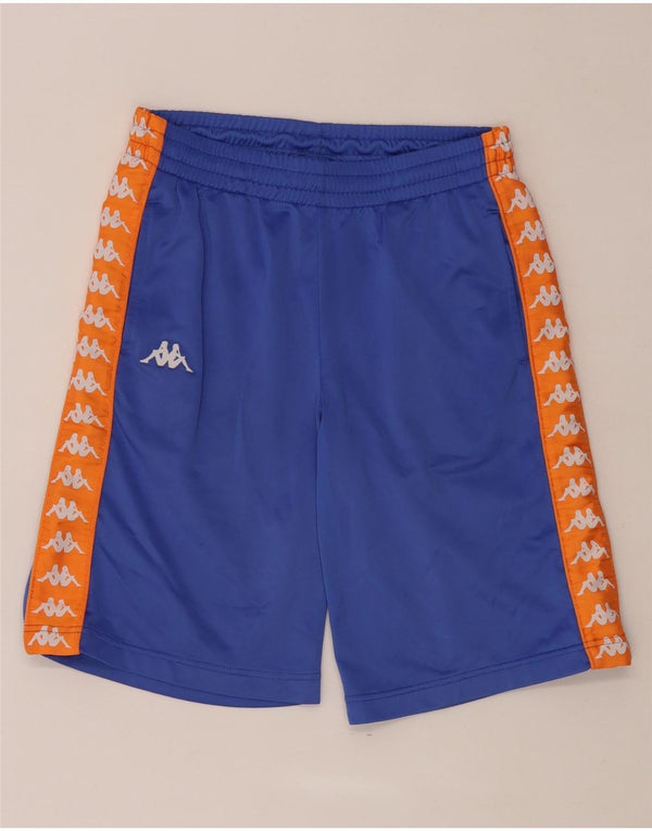 Kappa Grafik-Sportshorts für Jungen, 13–14 Jahre, blaues Farbblock-Polyester