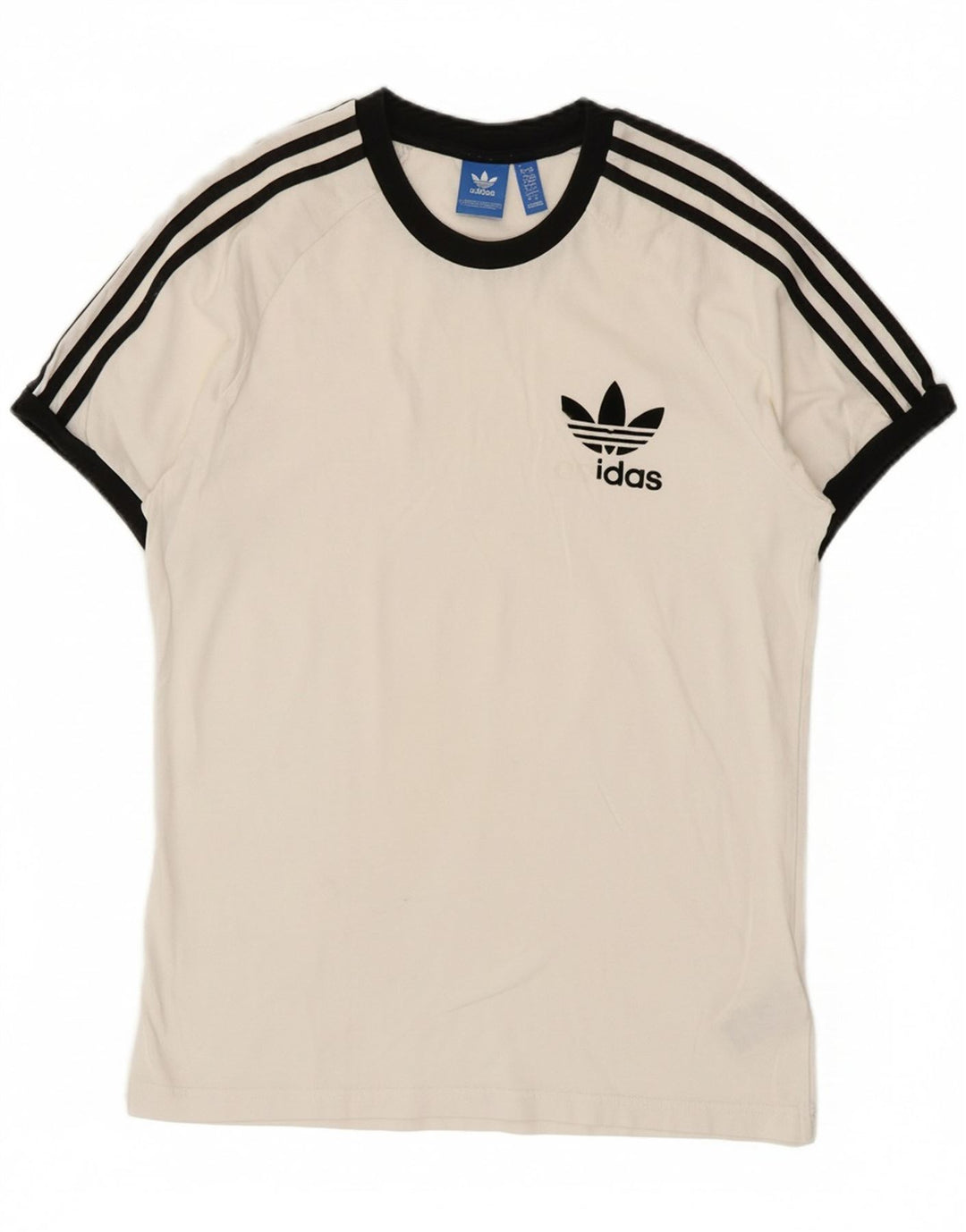 ADIDAS Mens Graphic T-Shirt Top Medium White Cotton