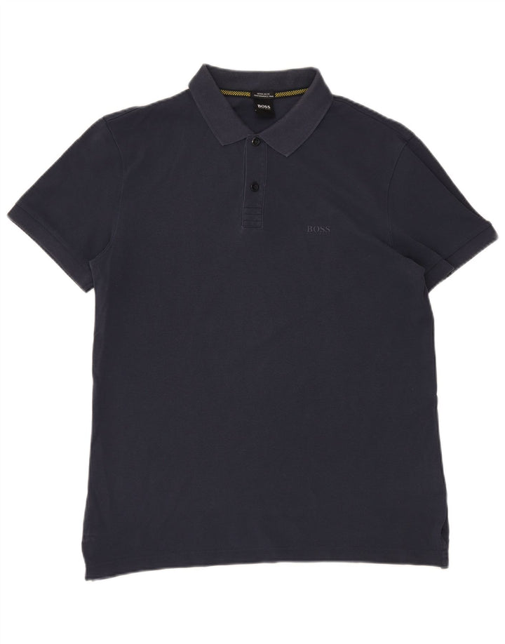 HUGO BOSS Herren-Poloshirt, große marineblaue Baumwolle