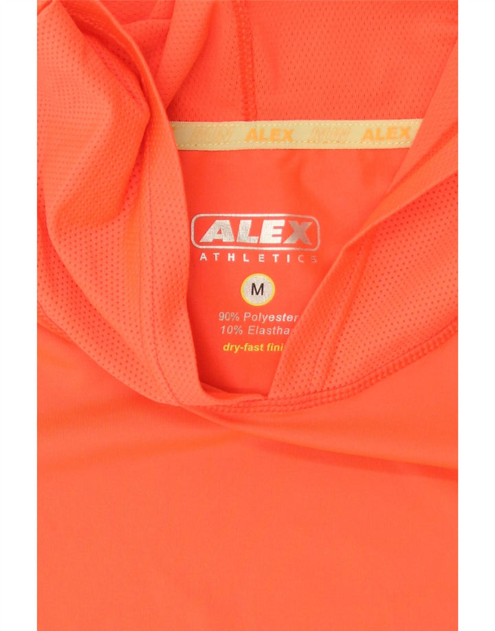 ALEX Womens Hooded T-Shirt Top UK 12 Medium Orange Polyester Vintage ALEX and Second-Hand ALEX from Messina Hembry 