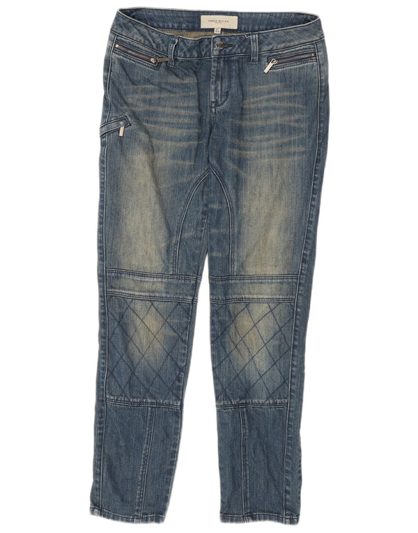 Karen Millen Damen Cargo Slim Jeans UK 10 Small W30 L29 Blaue Baumwolle