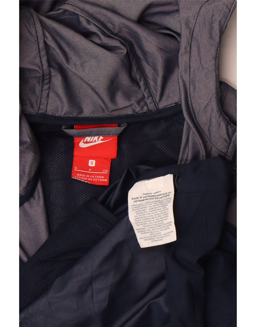 Nike Womens Hooded Oversized Rain Jacket UK 10 Small Graues Colourblock-Nylon