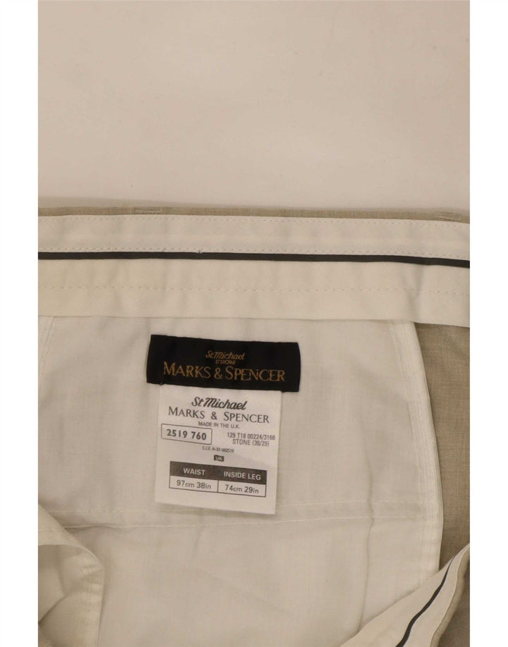 Gerade Herren-Chinohose von Marks & Spencer, W38, L27, Beige, Polyester