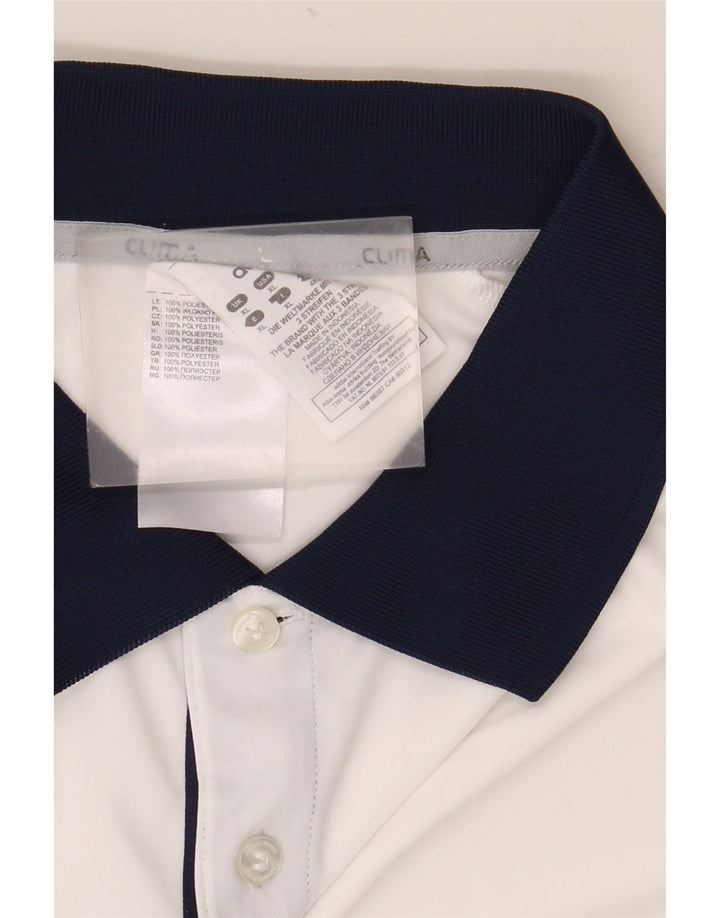 Adidas Herren Poloshirt XL Weiß Colourblock Polyester