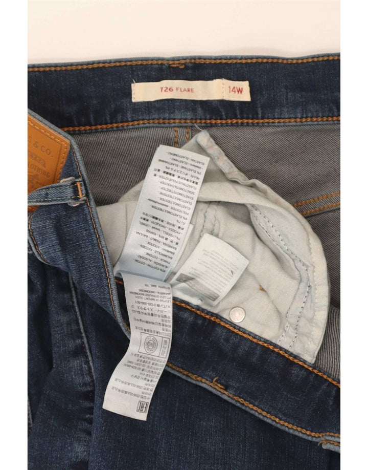 Levi's Damen 726 Flared Jeans US 14 XL W36 L33 Blaue Baumwolle