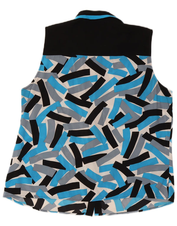 Calvin Klein Damen ärmellose Hemdbluse UK 18 XL blau geometrisch