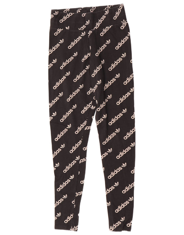 Adidas Damen Graphic Leggings UK 12 Mittelschwarze Baumwolle