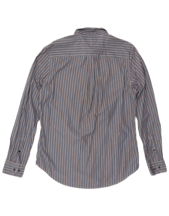 Tommy Hilfiger Herren-Hemd mit individueller Passform, mittelmarineblau, gestreift, Baumwolle