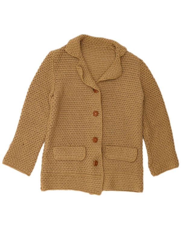 Vintage Damen Cardigan Pullover UK 16 Groß Beige