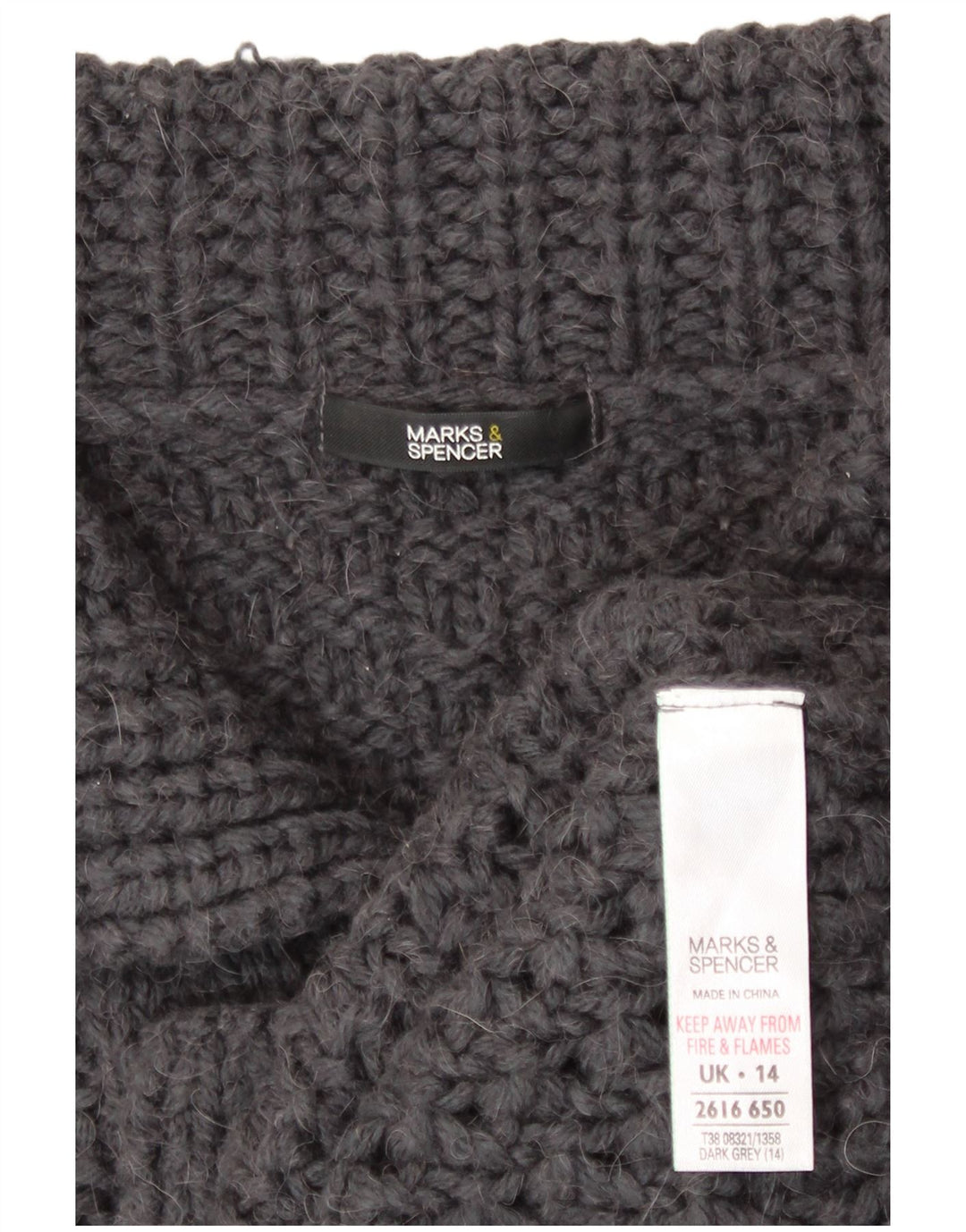 Marks & Spencer Damen-Cardigan-Pullover UK 14 Mittelgraues Acryl