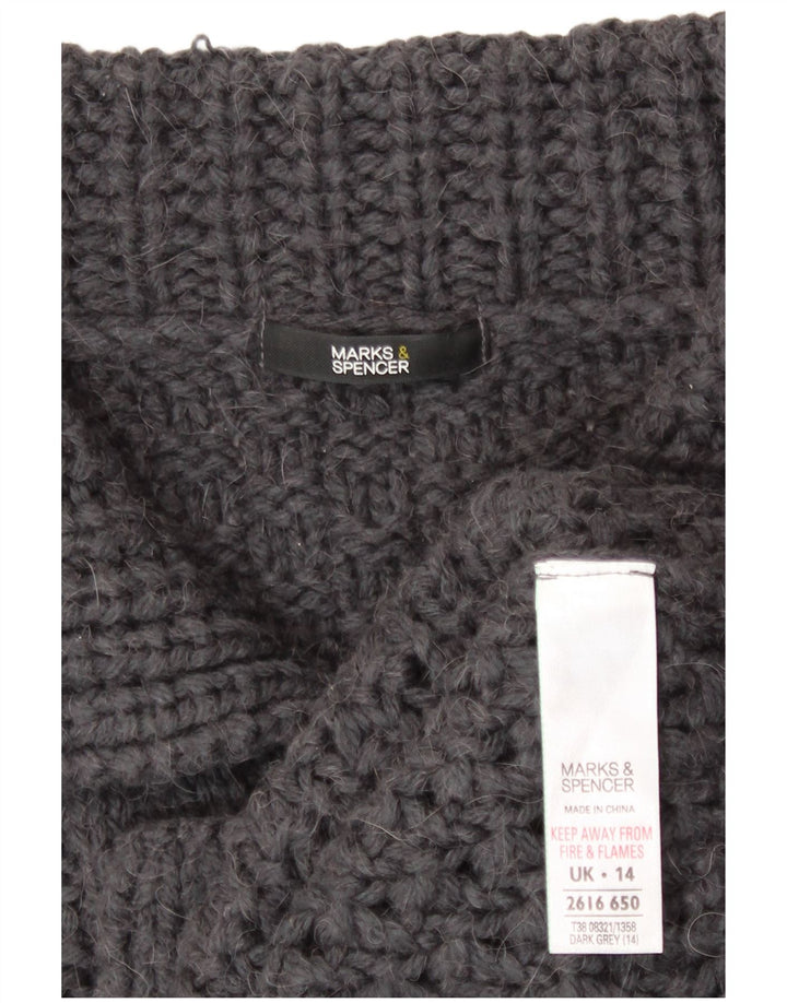 Marks & Spencer Damen-Cardigan-Pullover UK 14 Mittelgraues Acryl